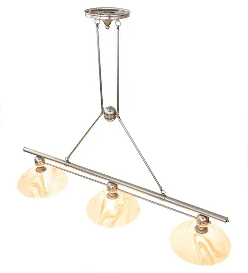 70" Long Deco Ball Cognac Swirl Glass 3 Light Island Pendant - Image 4