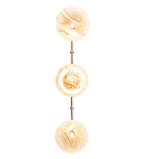 70" Long Deco Ball Cognac Swirl Glass 3 Light Island Pendant - Image 8