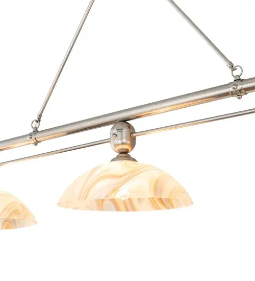 70" Long Deco Ball Cognac Swirl Glass 3 Light Island Pendant - Image 9