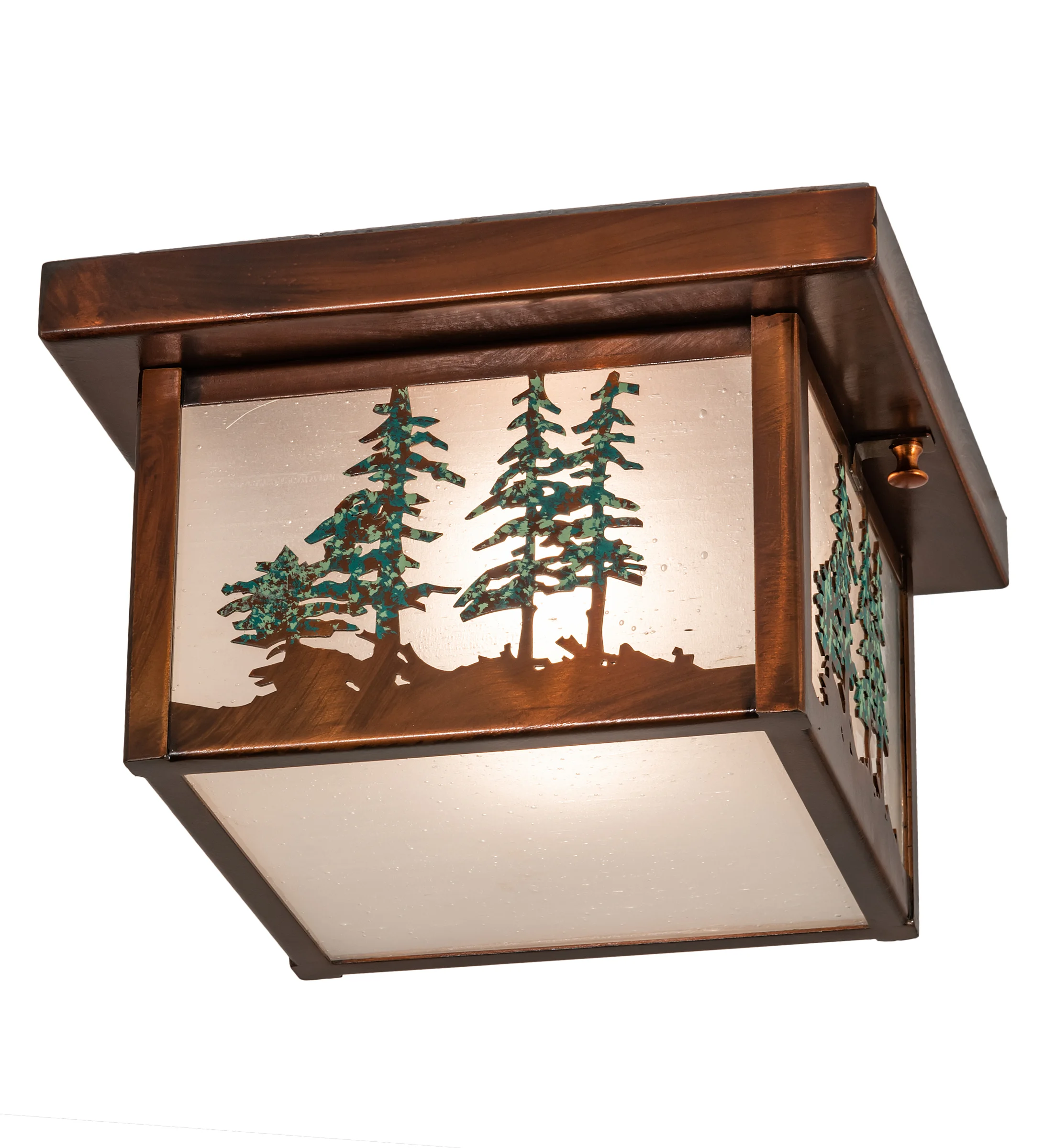 10" Square Hyde Park Tall Pines Flushmount