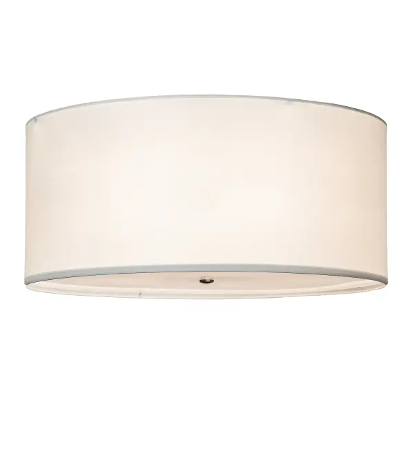 Designed with a curved profile and a clean architectural look. This appealing and versatile ceiling fixture defines a sophisticated aesthetic. This Cilindro ceiling fixture features a White Textrene shade which is enhanced with a Statuario Idalight bottom diffuser. The hardware is offered in a Nickel powder coat finish. Custom crafted by highly skilled artisans in our 180,000 square foot manufacturing facility in Yorkville, NY. Diffuser colors, sizes and metal finishes can be customized to meet your needs. UL and cUL listed for dry and damp locations however we do not recommend installing it in spaces that experience a large amount of moisture due to the fabric shade. Collection: Cilindro Finish: Nickel Glass: White Laura Textrene And Statuario Idalight Width: 36.00" Height: 18.00" Length: 36.00" Weight: 10.00 lb Number of Bulbs: 6 Maximum Wattage: 60.00 W Bulb Type: A19 Bulb Base: E26 Material: Steel Country of Origin: USA Safety Listing: Dry Safety Rating: Dry