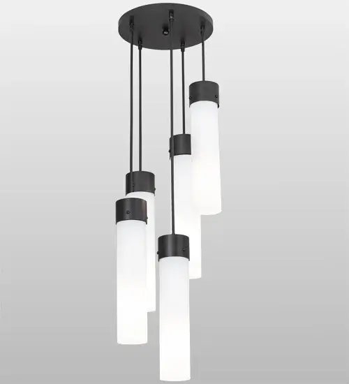 Creating a dramatic design statement with five Cylindres displayed at various heights. This stunning pendant defines a distinctive sophisticated aesthetic. The Statuario Idalight diffusers are embraced with hardware featured in a bold Solar Black finish. Handcrafted by highly skilled artisans in our 180;000 square foot manufacturing facility in Yorkville; NY. Custom sizes; finishes and diffuser colors available. UL and cUL listed for dry and damp locations. - alternate view