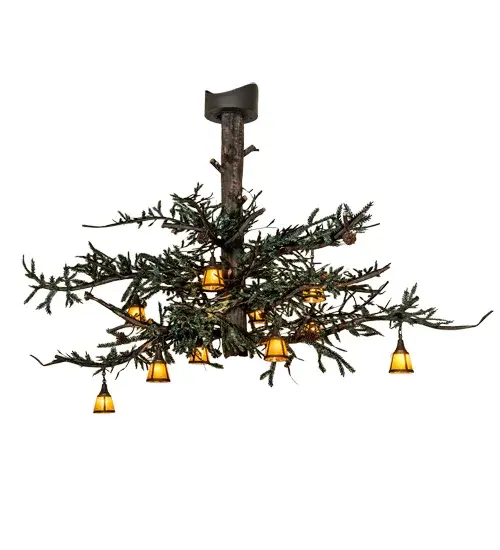 The material is Steel. The finish is Wrought Iron with Green Trees. - alternate view