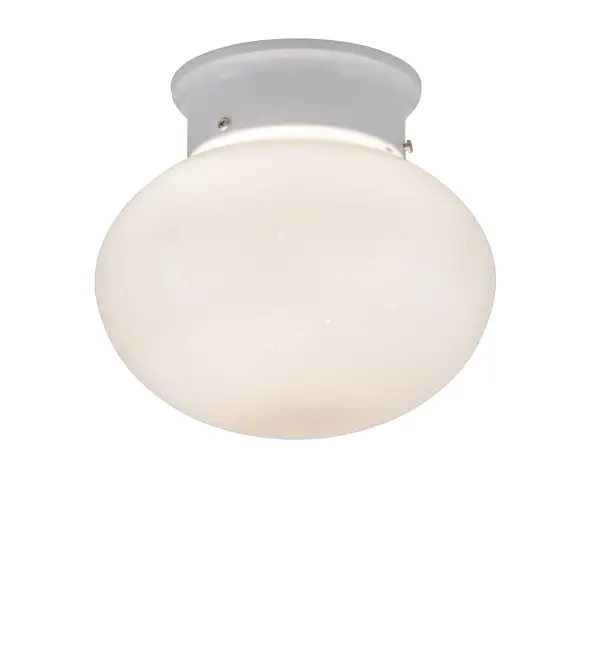 Designed like a Winter White sphere in the sky. A versatile White Glass globe with soft ambient light is complemented with hardware finished in White. This neutral hue will complement any decor palette while highlighting a cool architectural element. Shade colors, metal finishes and fixture sizes can be customized to your needs. UL and cUL listed for dry and damp locations. Collection: Bola Finish: White Glass: Satin White Glass Width: 8.00" Height: 7.00" Length: 8.00" Weight: 2.00 lb Number of Bulbs: 1 Maximum Wattage: 60.00 W Bulb Type: A19 Bulb Base: E26 Material: Steel Country of Origin: CHINA Safety Rating: Dry