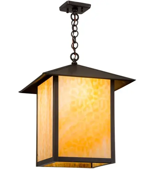 Solid brass pendant with Mission-style profile. Beige Art Glass diffuser and Craftsman Brown finish. Overall height ranges from 23 to 28 inches with adjustable chain. Ideal for dining tables and entryways. Part of our American- made, American-designed, handcrafted Craftsman Signature Series. UL and cUL listed for dry, damp, and wet locations. Collection: Seneca Finish: Craftsman Brown Glass: Beige Art Glass Width: 22.50" Height: 23.00" Length: 16.00" Weight: 13.50 lb Number of Bulbs: 1 Maximum Wattage: 60.00 W Bulb Type: A19 Bulb Base: E26 Material: Brass Country of Origin: USA Safety Listing: Wet Safety Rating: Wet