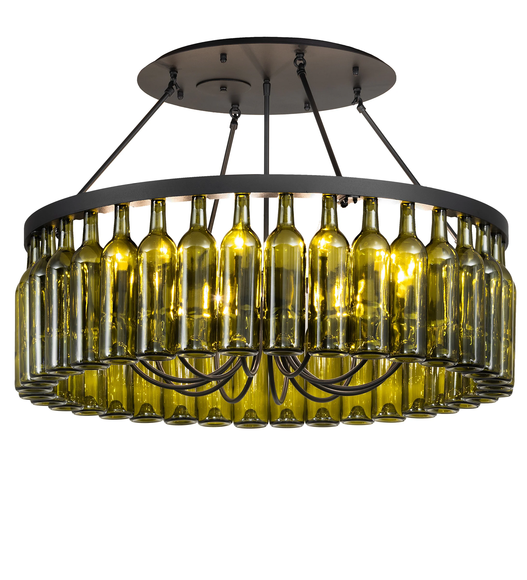 Tuscan Vineyard 12 Light Chandelier in Textured Black