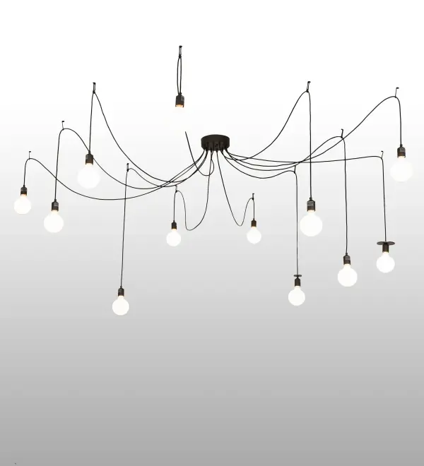 Designed like a festive garland of party lights for a special occasion or ambience in a residence; lounge or restaurant. Castiliolite features twelve lamps draped with Black cord from the ceiling. The pendant is complemented with an Oil Rubbed Bronze finish. The overall height ranges from 12 to 70 inches as the cord lengths can be easily adjusted in the field to accommodate your specific lighting application needs. Custom crafted by highly skilled artisans in our 180;000 square foot manufacturing facility in Yorkville; New York. Lamping styles; metal finishes and fixture sizes can be customized to your needs. UL and cUL listed for dry and damp locations.
