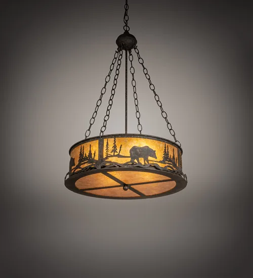 22" Wide Bear at Lake Inverted Pendant