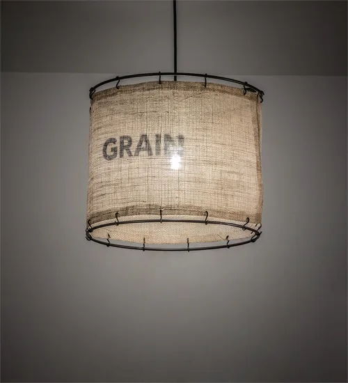 16" Wide Empire Grain Sack Pendant