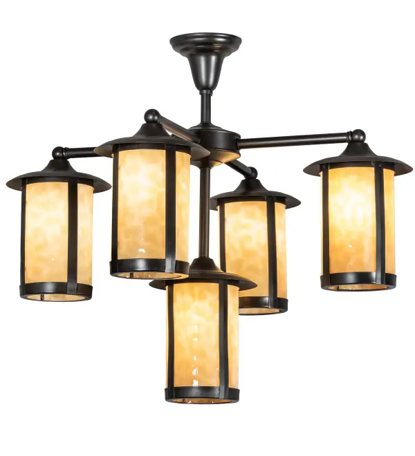 Constructed of Solid Brass; this stunning Craftsman Signature lantern features five Beige Art Glass diffusers enhanced with a Craftsman Brown finish. Display this chandelier to illuminate covered porches; gazebos; or porticos in timber homes; modern farmhouses; and other spaces. The Fulton Chandelier is included in our American-made; American-designed; handcrafted Craftsman Signature Series; manufactured in Yorkville; New York. UL and cUL listed for dry; damp; and wet locations. Our Build Your Own Craftsman Signature Series features unlimited combinations of styles. The collection is called Build Your Own because it is fully configurable and customizable from size and design to finish and lens color. Marine grade; solid brass; or copper raw materials are utilized to ensure items from the Craftsman Signature Series of outdoor and indoor lighting will stand the test of time; as these premium metals are impervious to most types of oxidation. Hand-applied Patina finishes on brass and copper are sealed with a clear varnish and over time; may require gentle maintenance; such as wax; to delay or reverse the natural living finish attributes indicative of this finishing process. Patina finishes on brass and copper provide strong resistance to fading from sun exposure; will not chip or crack; and will not rust like a steel-framed item in the same conditions. Choose from many style options; or send us your concept today! Call today to learn how to use the configuration tool available on our website for an instant item number!