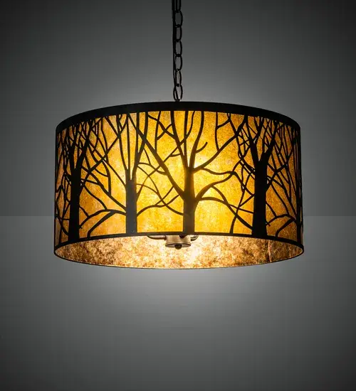 20" Wide Winter Maple Pendant - Image 1