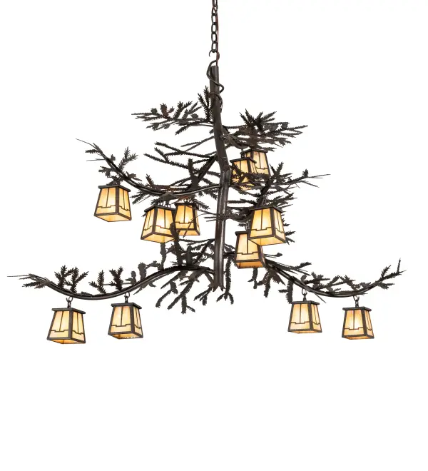 The material is Steel and Glass. The finish is Copper Rust. The glass is Beige Iridescent.