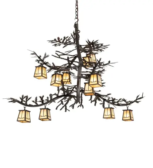 The material is Steel and Glass. The finish is Copper Rust. The glass is Beige Iridescent. - alternate view