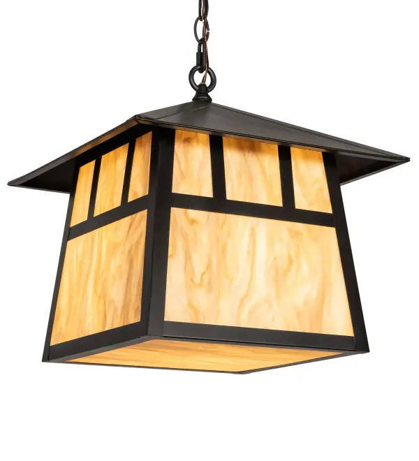 Custom crafted of Solid Brass. A stunning Craftsman Signature design statement is created with a dramatic Mission styled straight line design. Highlighted with a Travertine Idalight shade and a Craftsman Brown finish. The overall height ranges from 20 to 151 inches as the chain length can be easily adjusted in the field to accommodate your specific lighting application needs. Handcrafted in our 180,000 square foot manufacturing facility in Yorkville, New York. Diffuser colors, metal finishes and fixture sizes can be customized to your needs. UL and cUL listed for dry and damp locations. Collection: Stillwater Finish: Craftsman Brown Glass: Travertine Idalight Width: 16.00" Height: 20.00" Length: 16.00" Weight: 15.00 lb Number of Bulbs: 3 Maximum Wattage: 60.00 W Bulb Type: A19 Bulb Base: E26 Material: Brass Country of Origin: USA Safety Listing: Damp Safety Rating: Damp