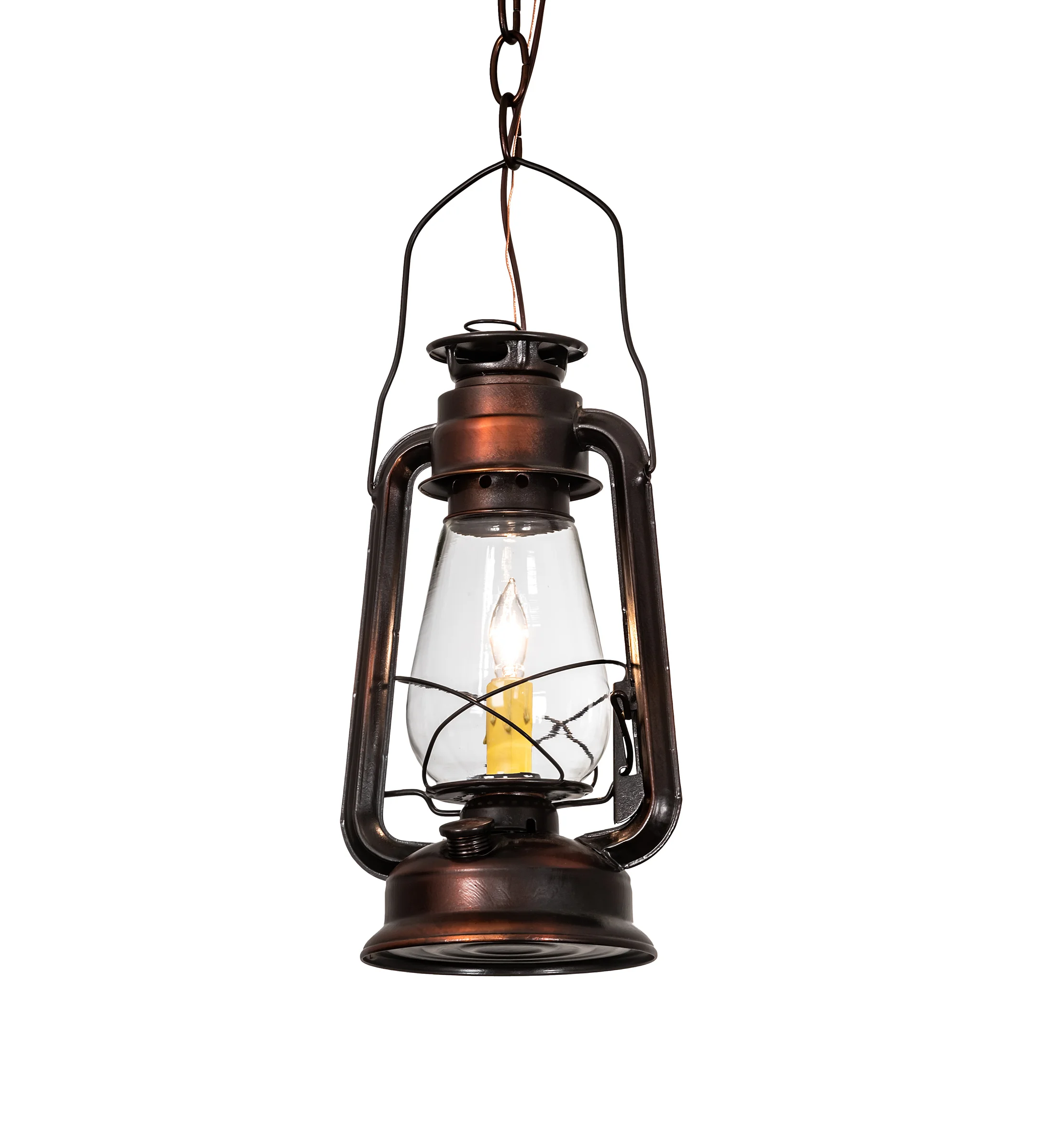 Miners Lantern One Light Mini Pendant in Vintage Copper