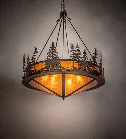 54" Wide Moose at Dusk Inverted Pendant