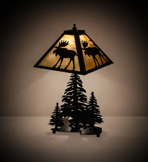 21" High Moose on the Loose Table Lamp
