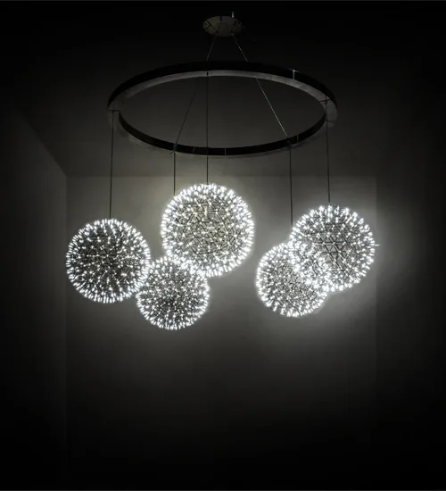 131" Wide Geosphere 5 Light Chandelier