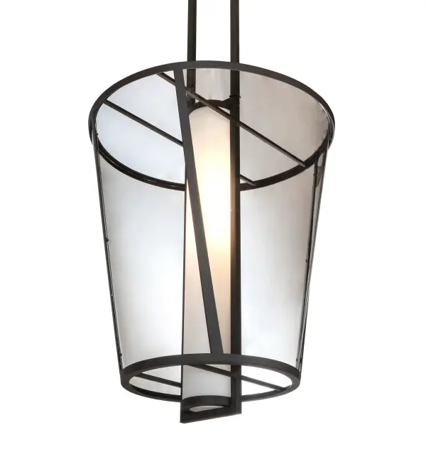This stunning lighting pendant seamlessly blends a modern aesthetic with an architectural design. The pendant features a Tapered Smoke Glass Shade; which reveals a Statuario Idalight cylindrical diffuser that illuminates within. The fixture is enhanced with an Oil Rubbed Bronze finish. The pendant can illuminate a dining table; counter; or island in homes; lounges; and restaurants. The overall height ranges from 35 to 80 inches; as the suspension stems can be adjusted in the factory. The Cilindro Tapered Pendant is included in our American-made; American-designed; handcrafted Modern Lighting Collection and manufactured in Yorkville; New York. The fixture is UL and cUL listed for dry and damp locations. This fixture; along with model 220082; 65 Wide Alva Cascading Chandelier; is featured in Rose Hill; a residential building located at 30 East 29th Street in Nomad in Manhattan; and developed by the Rockefeller Group; known for its legacy of pioneering excellence in New York City. CetraRuddy; Manhattan??Ts premier architecture studio; brings the project to life both inside and out; combining the elegance and glamour of a classically Gotham aesthetic interpreted in a modern vocabulary for contemporary New York living."