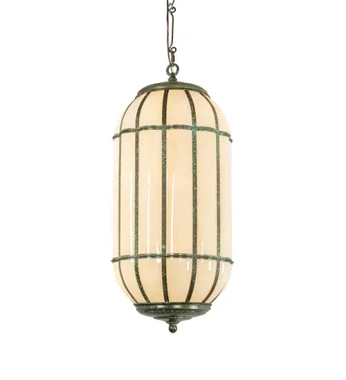 This barrel shaped pendant features an eye-catching visual element with timeless appeal. A curvaceous Botticino Idalight diffuser is enhanced with a Tarnished Copper finish. The overall height ranges from 41 to 72 inches as the chain length can be easily adjusted in the field to accommodate your specific lighting application needs. Handcrafted by highly skilled artisans in our 180;000 square manufacturing facility in Yorkville; New York. Diffuser colors; metal finishes and sizes can be customized. UL and cUL listed for dry and damp locations. - alternate view