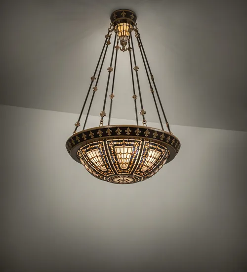 28" Wide Fleur-de-lis Semi-Flushmount