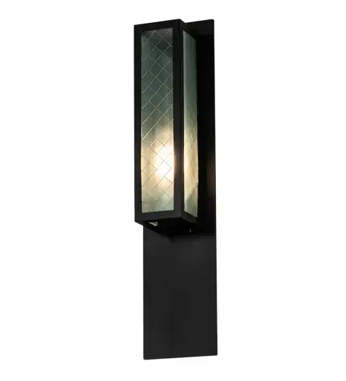 A sleek stylish statement of ambient light for nearly any wall in any space. The Quadrato Wall Sconce features stunning Frosted Wire Glass panels that reveal an exquisite Diamond pattern. The appealing ADA Compliant wall fixture is enhanced with hardware in a Bronze finish. Perfect for corridors and other spaces in residential; hospitality and commercial spaces. Made to Order in our 180;000 square foot manufacturing facility in Yorkville; New York. Diffuser colors and materials; metal finishes and sconce sizes can be customized to your needs. UL and cUL listed for dry and damp locations. - alternate view