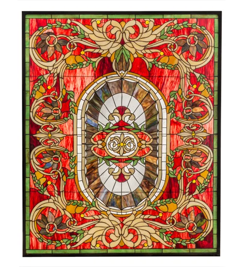 38"W X 47"H Regal Splendor Stained Glass Window