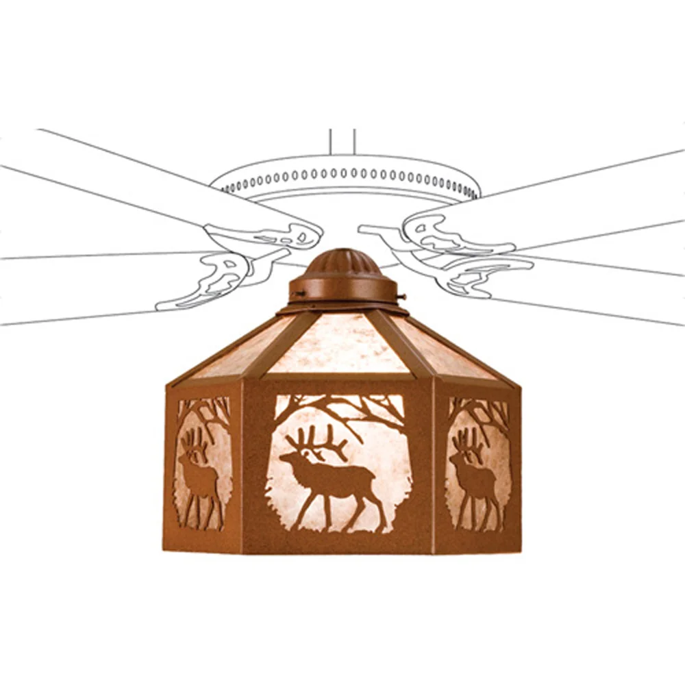 Elk One Light Fan Light Shade in Rust