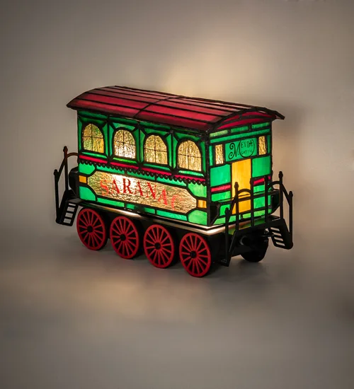 10.5" Long Train Carriage Lighted Sculpture