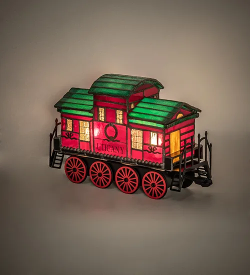10.5" Long Train Caboose Lighted Sculpture