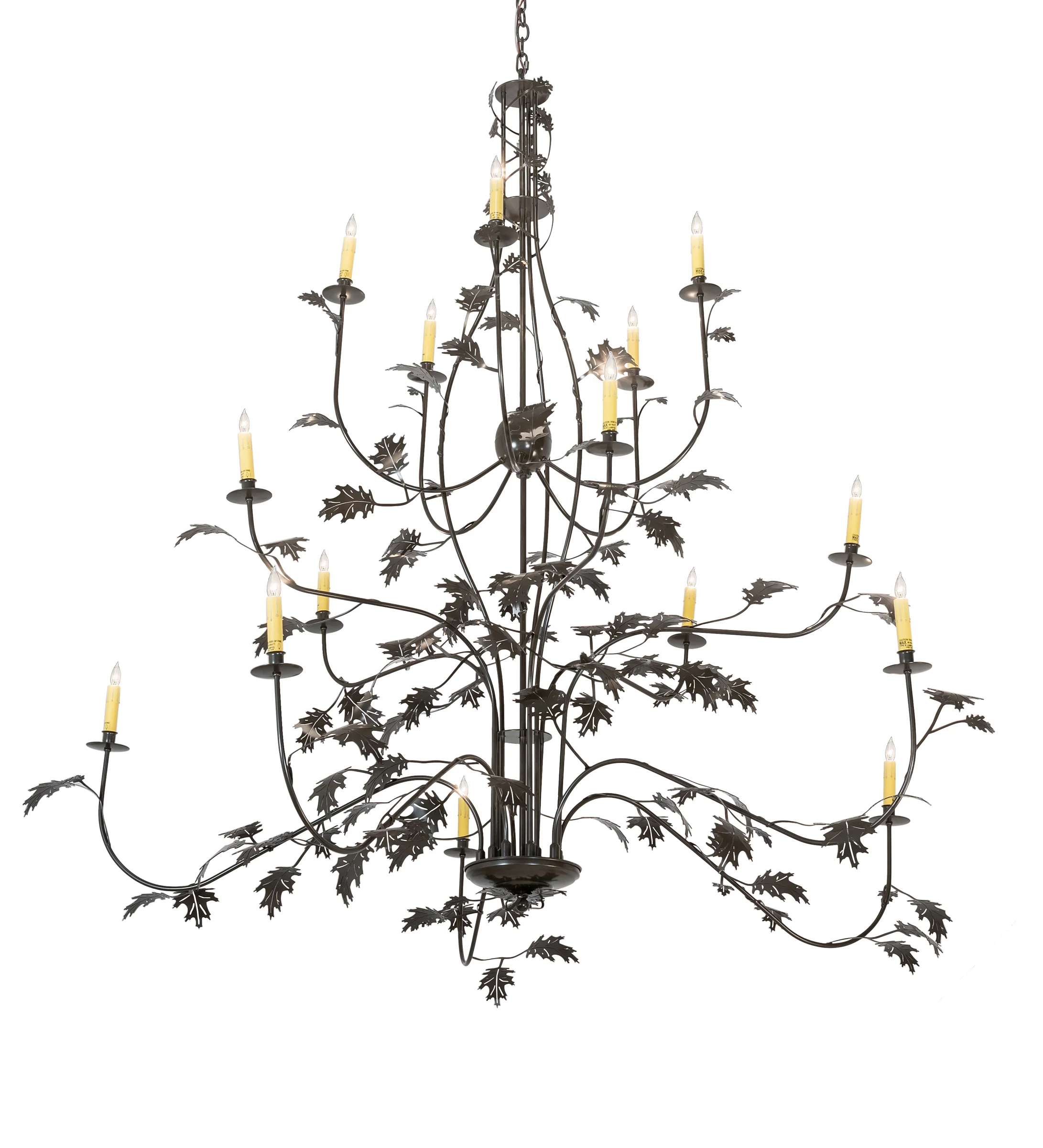 Oak Leaf 15 Light Chandelier in Timeless Bronze