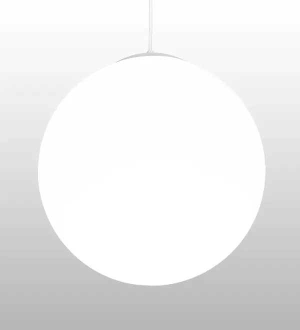 Please note! The large white globe is manufactured in such a way that there is a varying level of translucency. Some may consider the unavoidable dark spot located at the very bottom of the pendant an acceptable variation in the material while others may not. There is an option to order this item with a material that does not show a dark halo ring at the bottom pole. That option will have a seam that some may consider unacceptable. Collection: Bola Finish: White Glass: Statuario Idalight Width: 18.00" Height: 21.00" Length: 18.00" Weight: 7.00 lb Number of Bulbs: 3 Maximum Wattage: 16.00 W Bulb Type: A19 Bulb Base: E26 Light Source: LED Material: Steel Country of Origin: USA Safety Listing: Damp Safety Rating: Damp LED