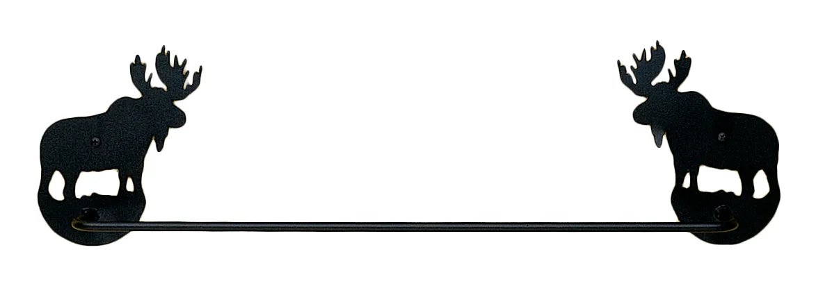 Moose Towel Bar in Textured Black