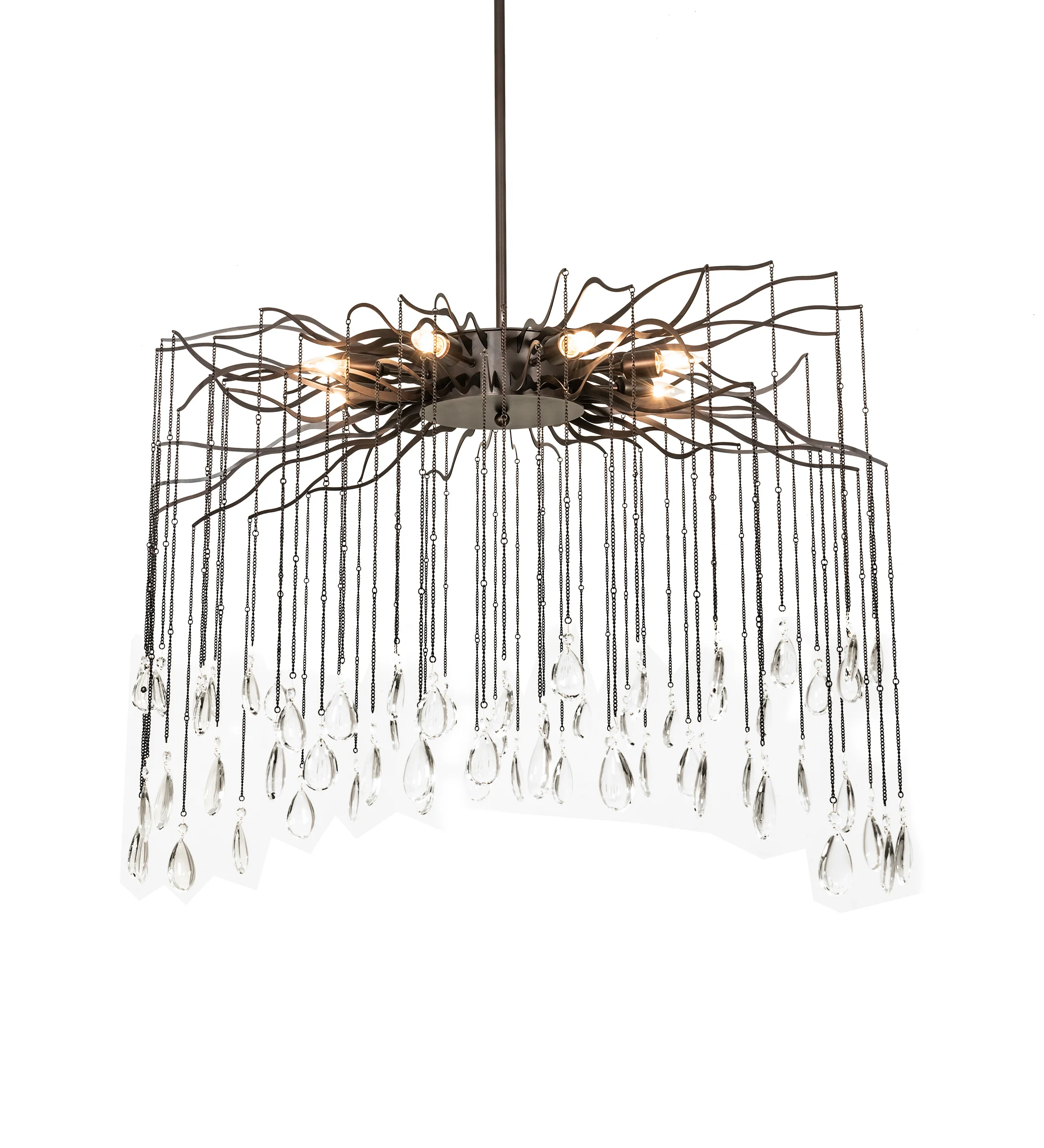 48" Long Aranha 8 Light Oblong Chandelier