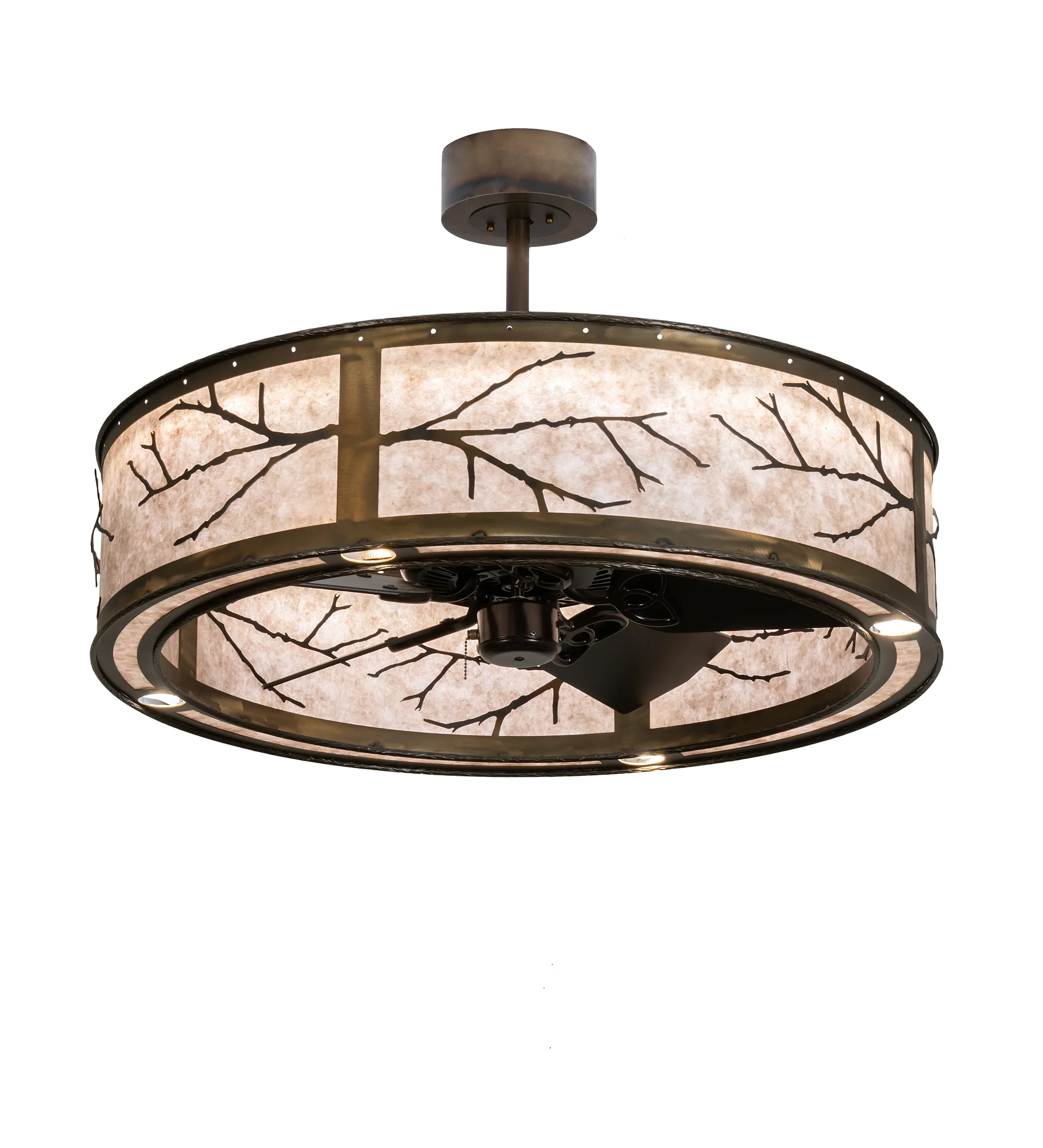 Branches LED Chandel-Air in Dark Burnished Antique Copper