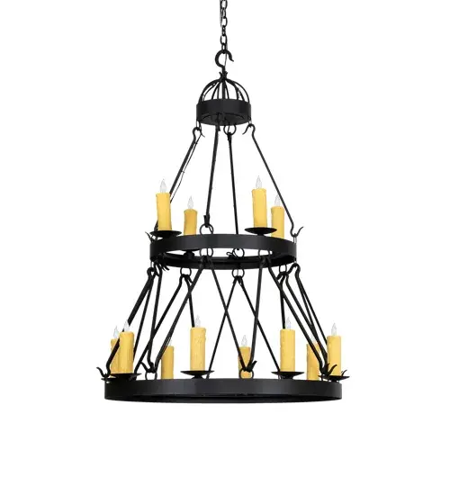 36" Wide Lakeshore 12 Light Two Tier Chandelier - Image 3