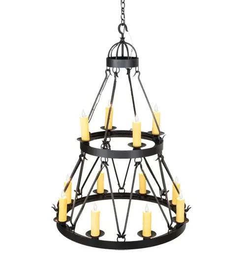 36" Wide Lakeshore 12 Light Two Tier Chandelier - Image 4