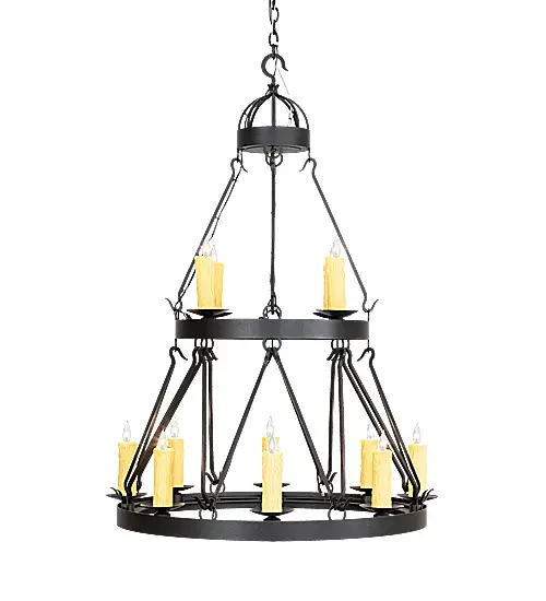 36" Wide Lakeshore 12 Light Two Tier Chandelier - Image 5