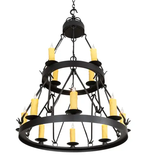 36" Wide Lakeshore 12 Light Two Tier Chandelier - Image 6