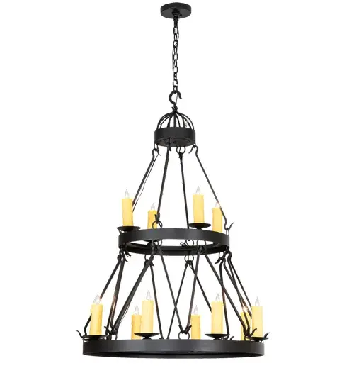 36" Wide Lakeshore 12 Light Two Tier Chandelier - Image 10