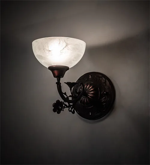 7" Wide Victorian Alabaster Wall Sconce