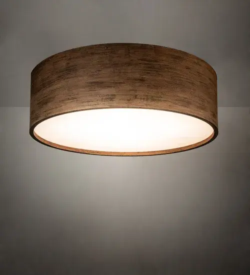 Offering sophistication with a distinctive rustic look. This Cilindro ceiling fixture reveals a curvaceous metal frame finished in Old Distressed Wood. The fixture delivers beautiful ambient illumination with a round Statuario Idalight diffuser. The Cilindro Flushmount is featured in our American made; American designed; handcrafted Contemporary Rustic Lighting Collection. Manufactured in Yorkville; New York. UL and cUL listed for dry and damp locations.