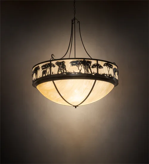54" Wide Elephant Inverted Pendant