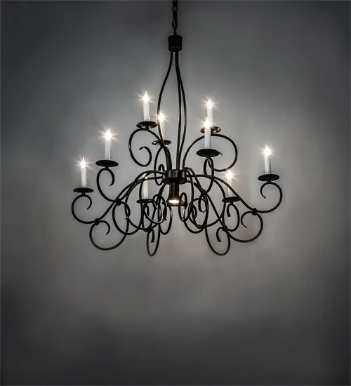 36" Wide Grace 10 Light Two Tier Chandelier