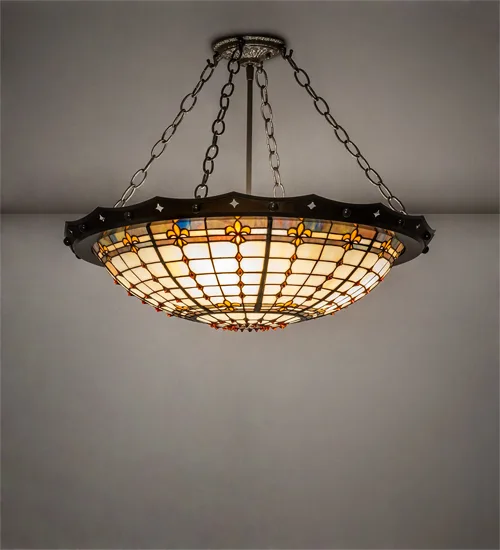 26" Wide Fleur-de-Lite Semi-Flushmount