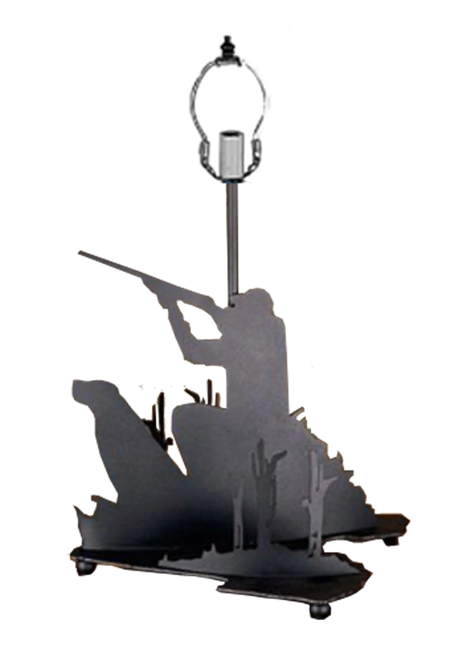 Hunter W/Dog Table Base Hardware in Textured Black