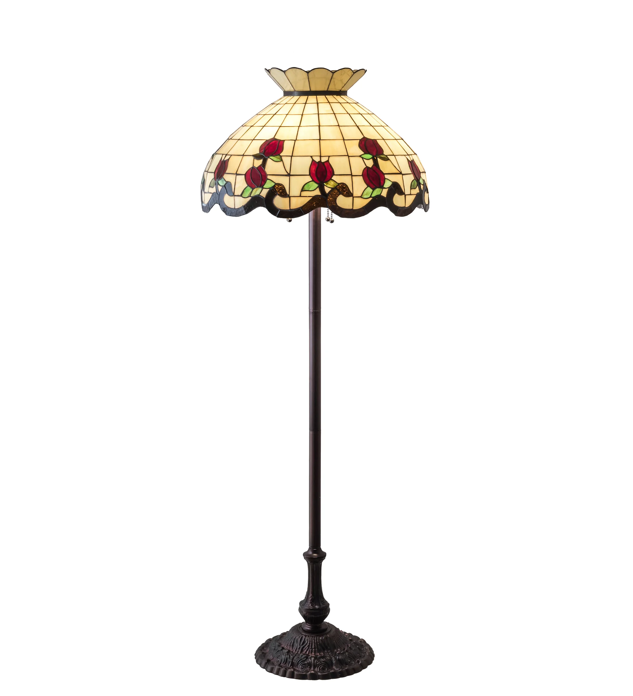 Roseborder Three Light Floor Lamp in Mahogany Bronze