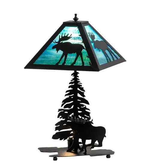 21" High Lone Moose Table Lamp - Image 2
