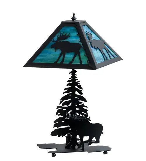 21" High Lone Moose Table Lamp - Image 3