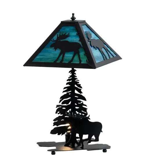 21" High Lone Moose Table Lamp - Image 4